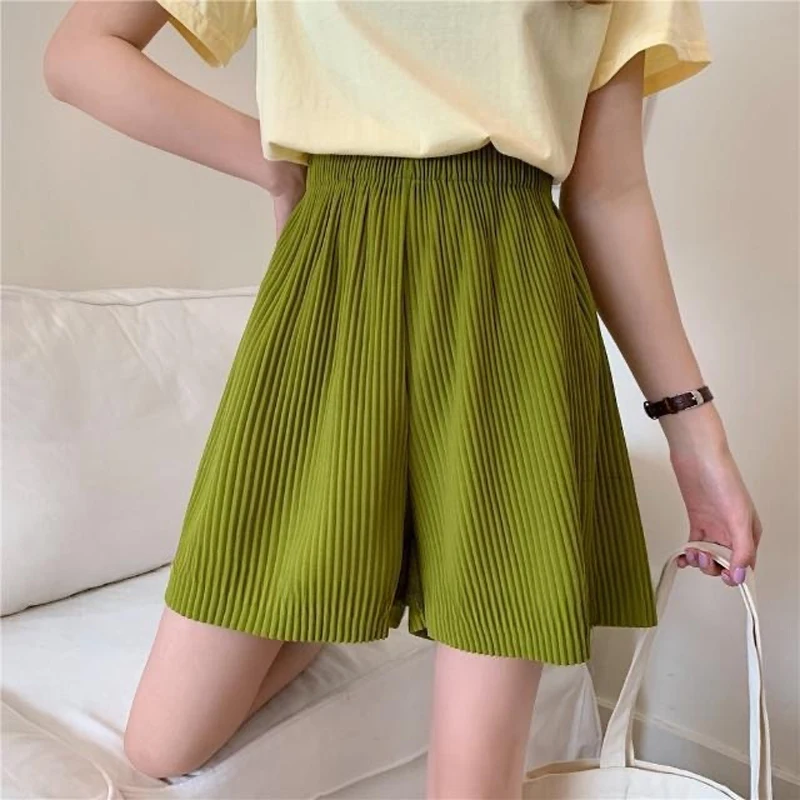 2024 Summer New Women\'s Loose Shorts Fashion Trend Wide Leg Shorts Pleated Women Sports Casual Shorts