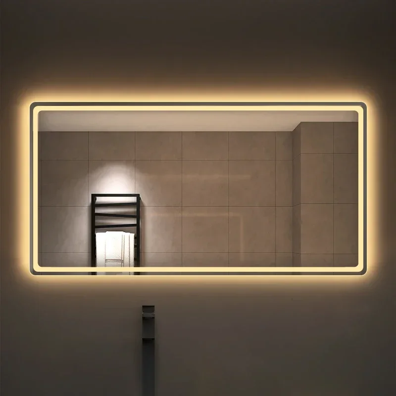 Large Mirror Wall Mounted Bathroom Vanity Mirror With Led Light Large Luxe Room Mirror Smart Make Up Espejo Bano Home Design