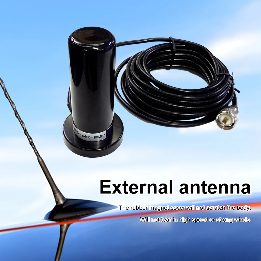 VHF UHF Dual Band Vehicle Radio Antenna 136-174/400-470Mhz Car Mobile Radio Antenna BNC Male Connector with Magnetic Base Mount