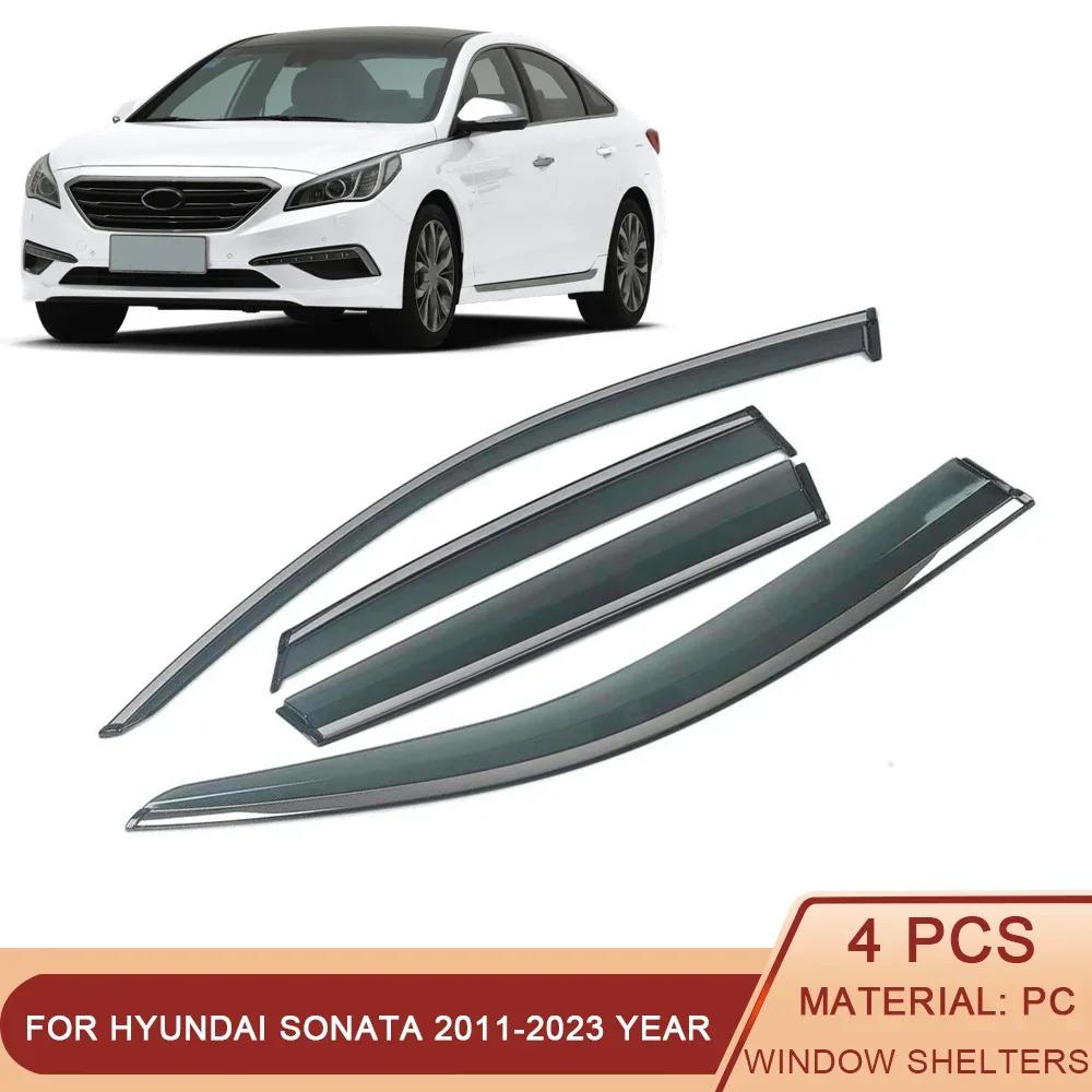 

For HYUNDAI Sonata I45 6th 7th 8th YF LF DN8 2009-2023 Car Window Sun Rain Shade Visors Shield Shelter Deflector Cover