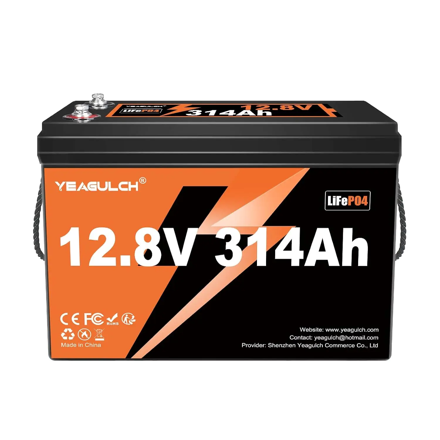 12V 314Ah LiFePO4 Battery 200A BMS 15000+ Deep Cycle RV Solar Off-Grid Marine, Customized