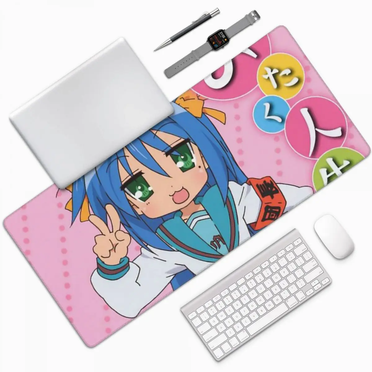 

Lucky Star Campus Anime Cartoon Large Mouse Pad Computer Keyboard Mouse Mat Gaming Laptop Desk Mat Office Accessories Table Mats