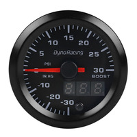 Dyno Racing 2 Inch 52mm Digital Pointer 7 Color LED Car Turbo Boost Meter PSI Pressure Gauge