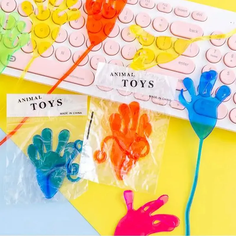 10/20/50/100PCS Kids Funny Sticky Hand Toys Christmas Elastic Sticky Squishy Slap Palm Toy Novelty Gift Party Favors Supplies