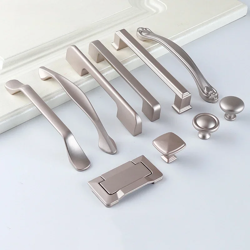 Aluminum Alloy Pearl Nickel Cabinet Handles Drawer Knobs Kitchen Cupboard Door Pulls Furniture Handle Cabinet Hardware