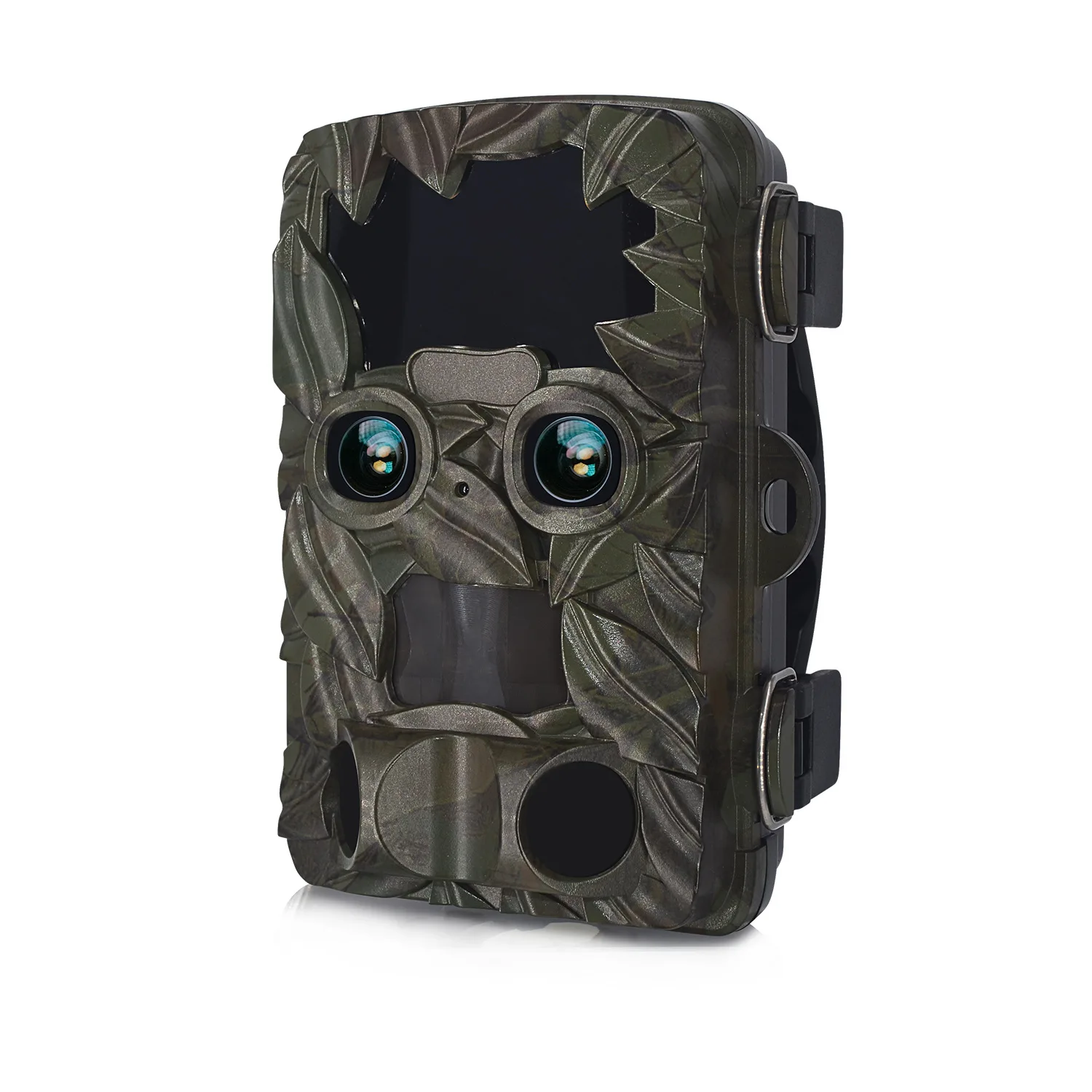 4K HD Outdoor Camouflage Camera Infrared Night Vision Waterproof Monitoring Camera H8201 Wildlife Observation Camera Double Iens