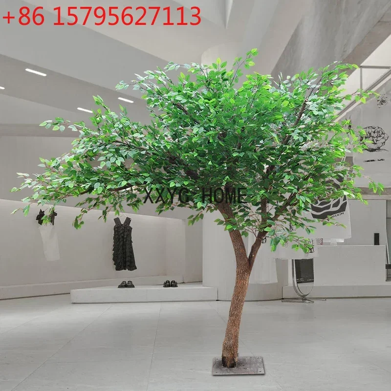 Emulational Fake Tree Simulation Banyan Tree Large Plant Living Room Pachira Macrocarpa Solid Wood Trunk