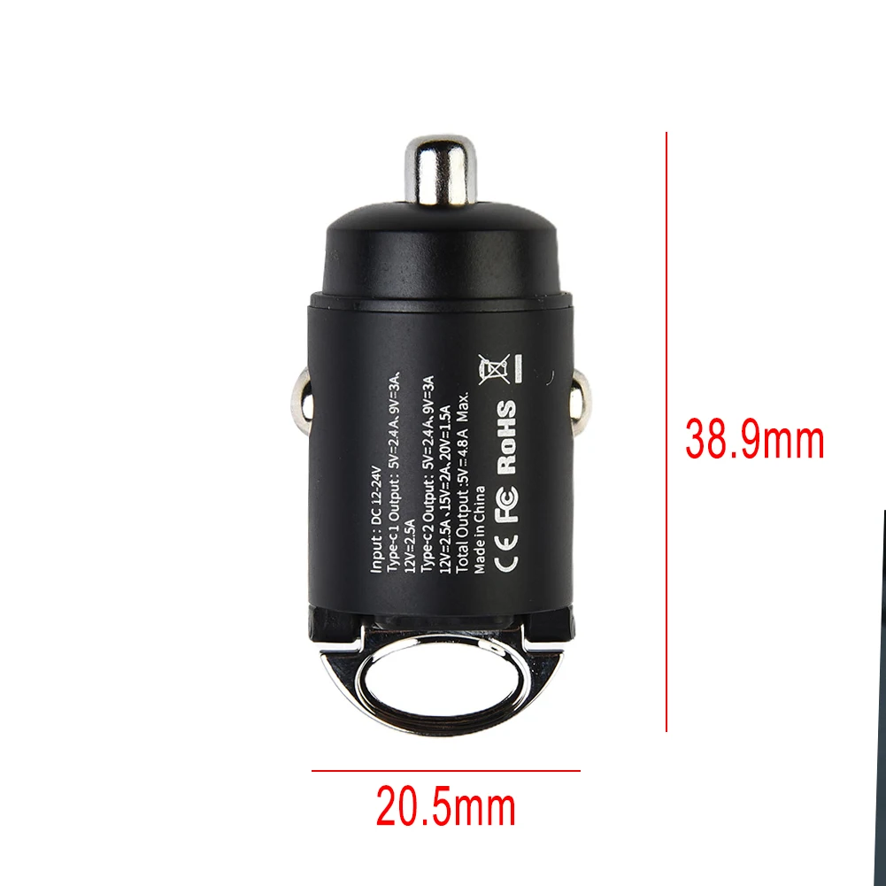 Dual Car Charger 30W LED for pd QC 3.0 for fastphone Charge Adapter For 12 for ipad Samsungg for xiaomi for huawei CarCharger