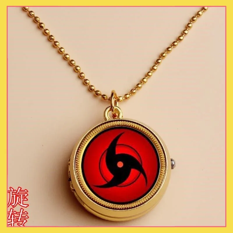 

Popular anime Naruto watch Kakashi necklace watch writing wheel eye pocket watch pendant Sasuke Itachi class student gift