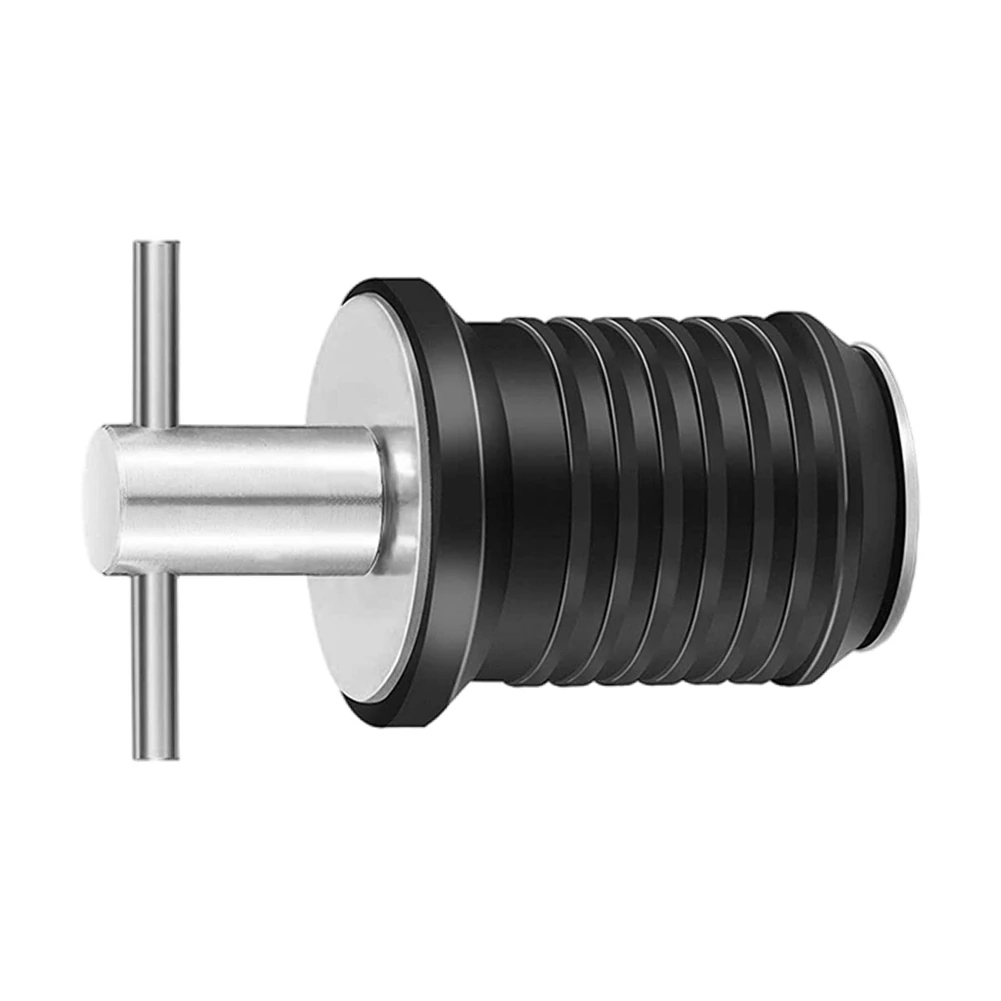 

Marine Boat Drain Plug T-Handle Screw Adjustable Rubber Deck Drain Plug,Silver 19MM