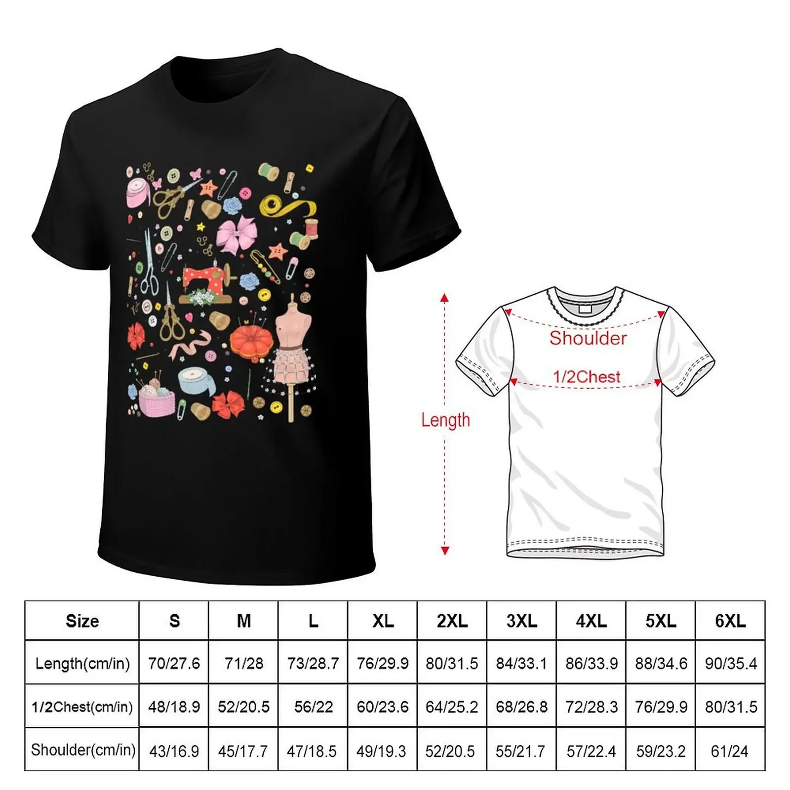 Sewing kit T-Shirt street wear vintage clothes cotton graphic tees shirts graphic outfits for men