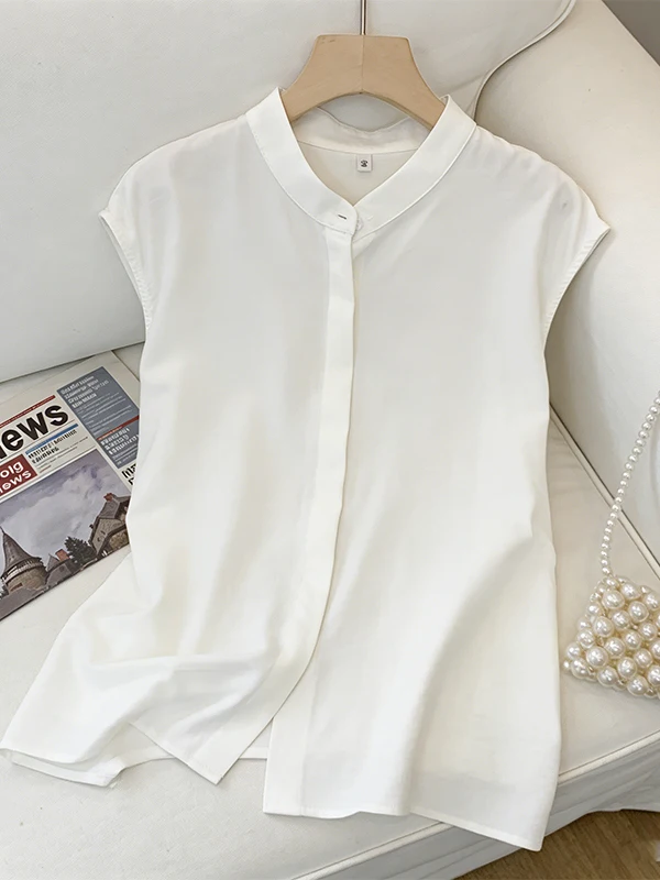

Fashionable Simple Short Sleeve Shirt Women's Commute Top Ladies' Shirt Breathable Skin-Friendly Summer New Arrival