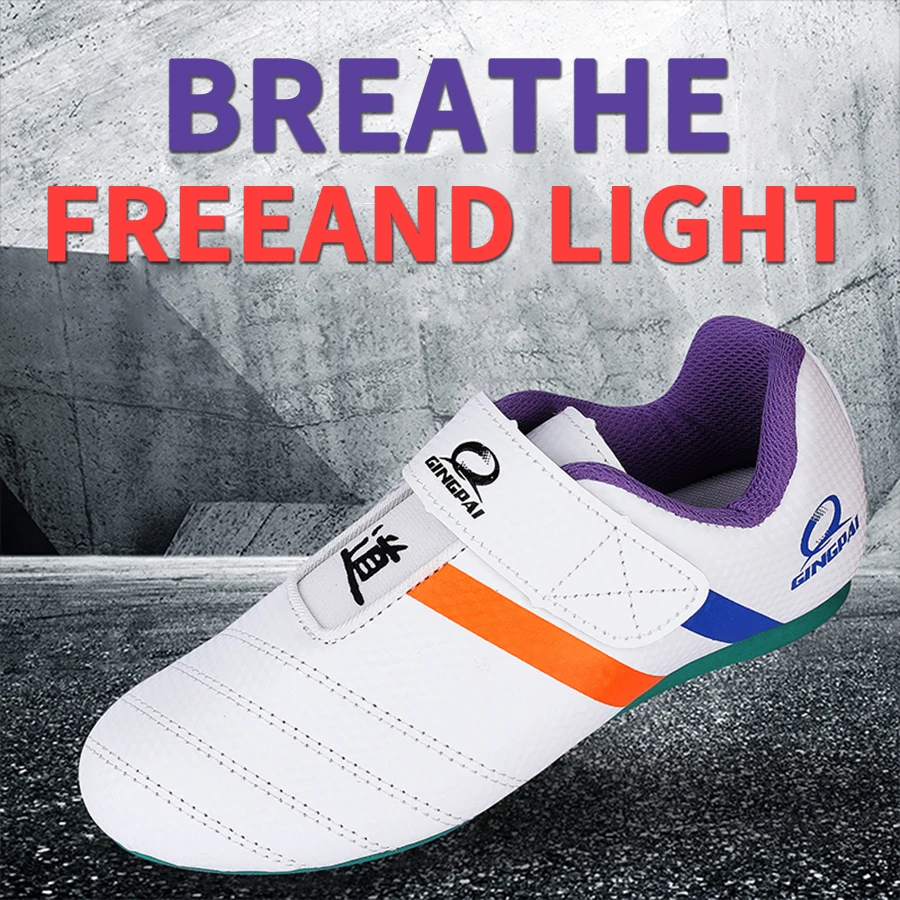 أحذية تدريب التايكوندو داخلي مضاد للانزلاق للأطفال أحذية التايكوندو كيك بوكسينغ الكونغ فو التاي كوون دو فنون الدفاع عن النفس حذاء رياضة الكبار