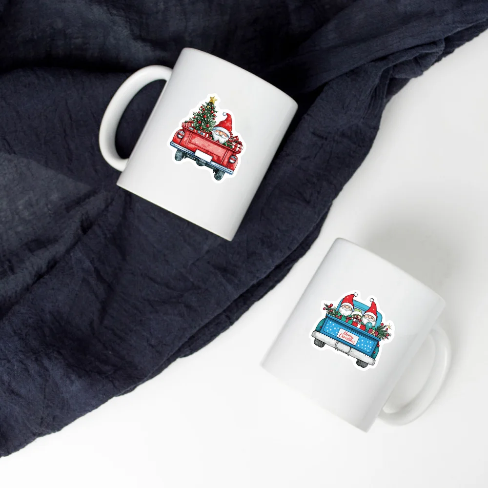 50 pçs feliz natal gnome adesivos pvc decorativo para casa 2024 adesivo de parede presente ano natal 2025 adesivo de telefone estético