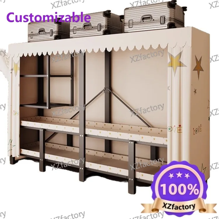 No-install Folding Simple Fabric Wardrobe, Full Steel Frame, Sturdy & Durable Closet for Home Bedroom and Rental Housing