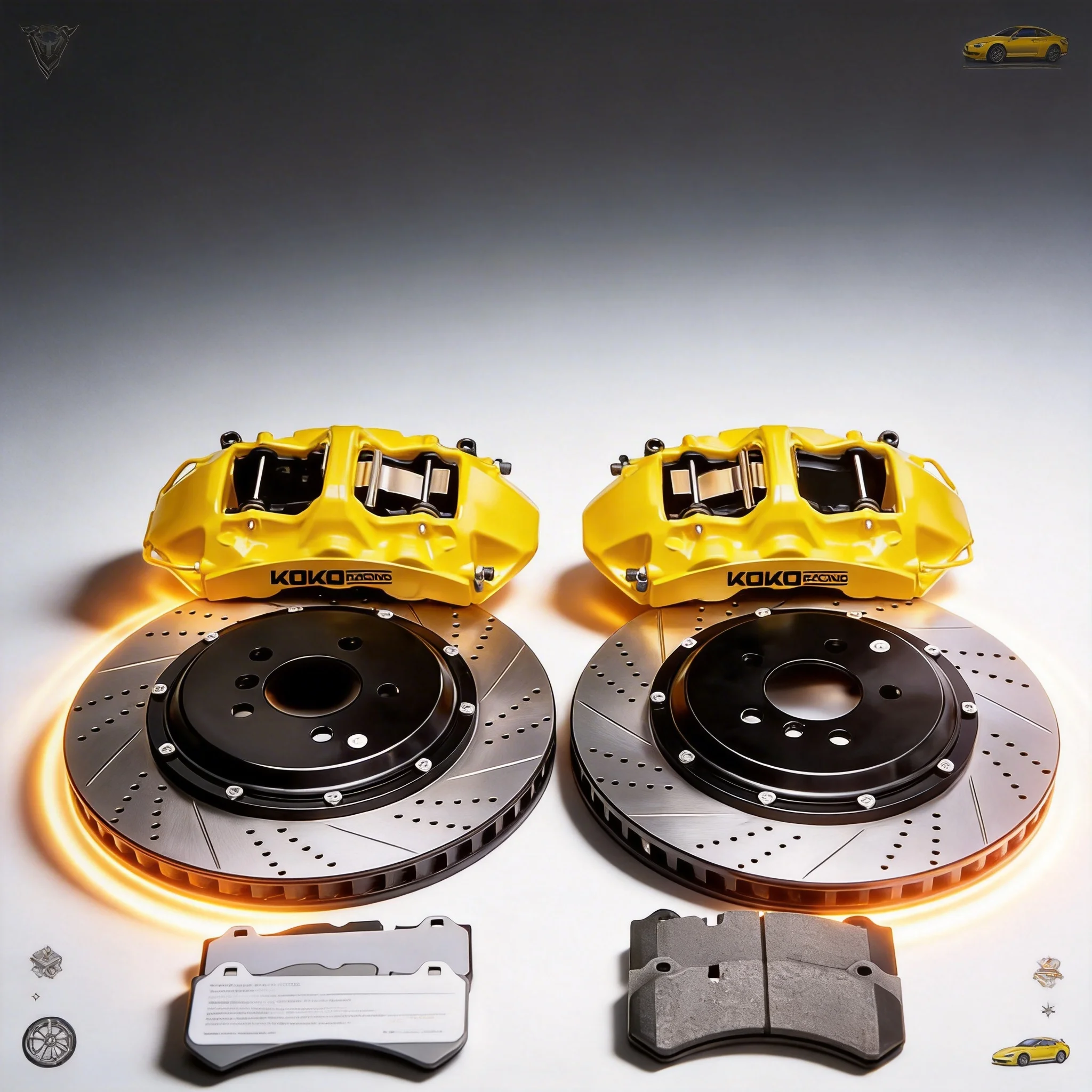 

Koko Racing 6 Pot Performance Front Brake Systems Big Brake Kits for honda civic Accord 18-21 inch wheels