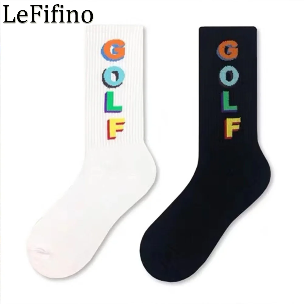 Fashion Street Men Socks Hip Hop Colorful Letter Golf White Black Socks Women Cross Casual Noah Crazy Funky Socks Novel Ne79930