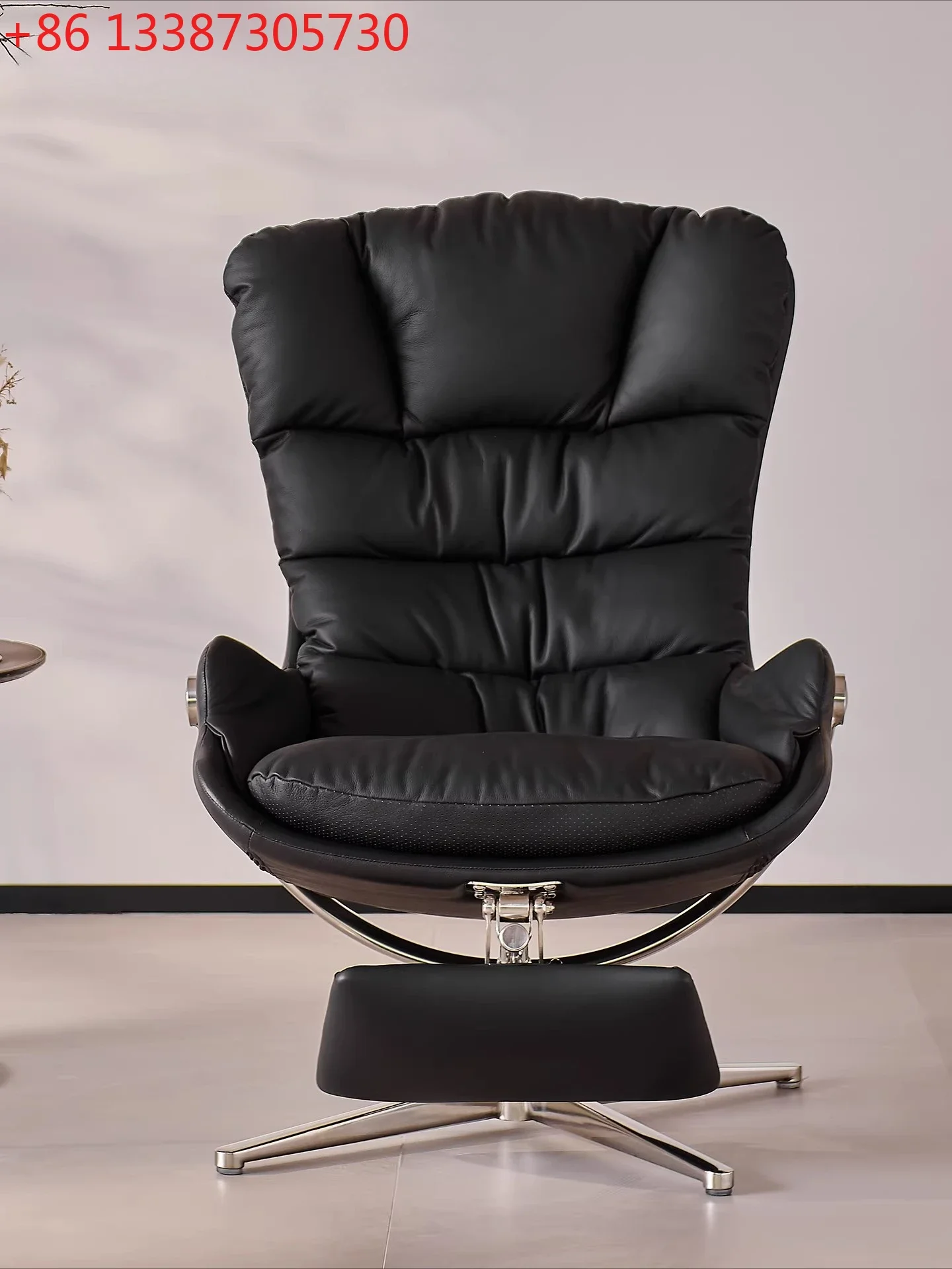 Light luxury leather office meeting boss chair home computer room study reclining chair
