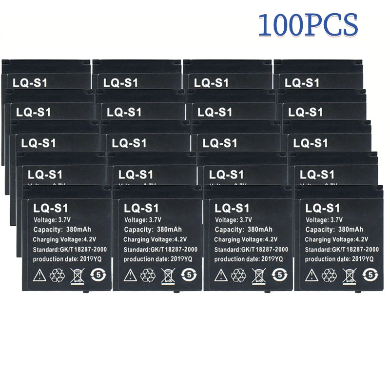 100pcs-lq-s1-37v-380mah-rechargeable-lithium-polymere-batterie-pour-montre-intelligente-ab-s1-dj-09-dz09-gjd-hks-s1-fym-m9-scx-m9-w8-lql's