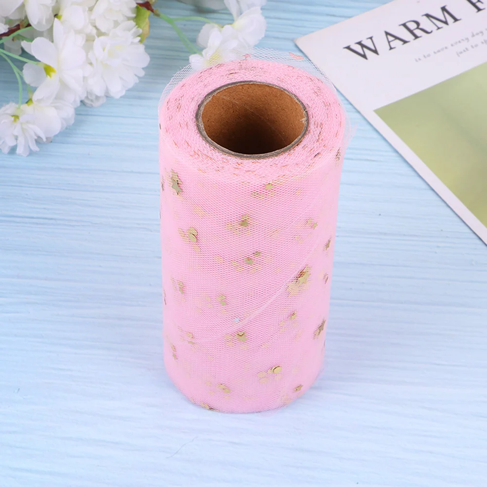 

2Pcs Bright Sequin Tulle Roll Star Pattern Fabric for Wedding Decoration Table Chair Sash Crafting Projects Decorative Tulle