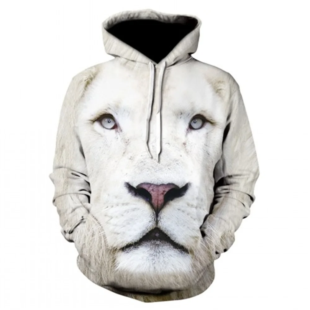 Casaco com capuz para homens, casaco 3D Lion Hood, casaco de rua com capuz, nova moda, outono, 2024