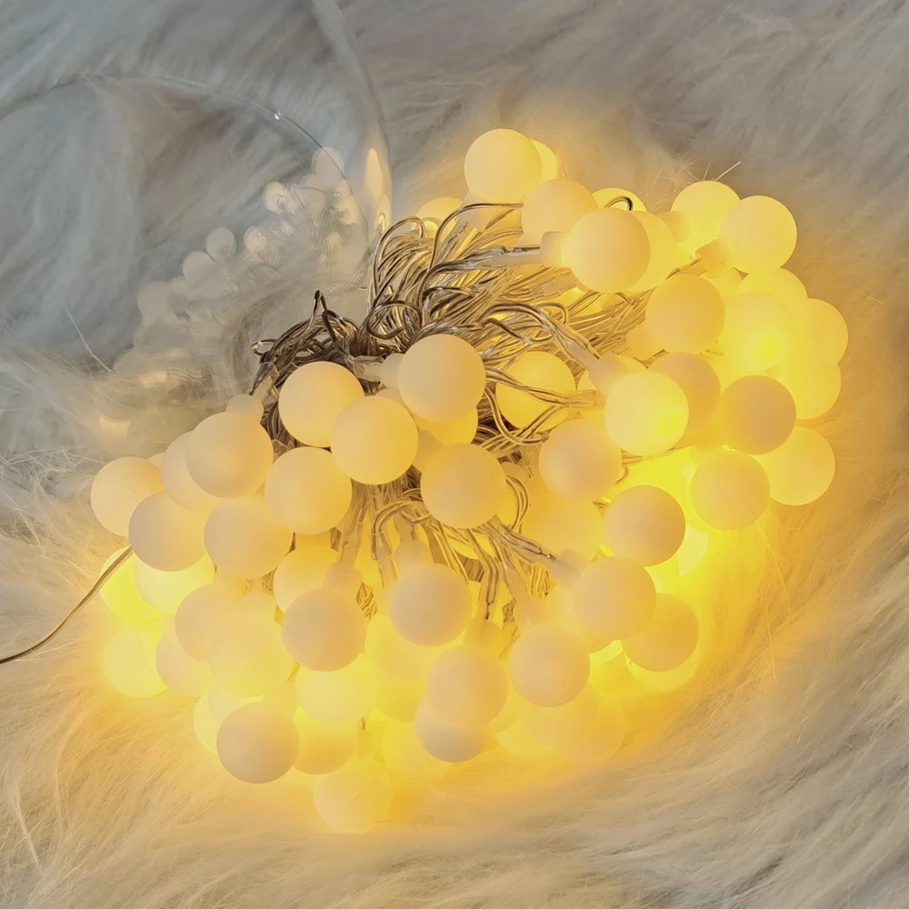 USB/Battery Power LED Ball Garland Lights Fairy String Waterproof Outdoor Lamp Christmas Holiday Wedding Party Lights Decoration