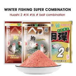 Huashi Winter Bait Combination Outdoor Fishing 2 # 4 # 6 # Crucian Carp Bait Spring Set Winter Bait Combination with Rich Fish Luring Fish Food 100G-150G