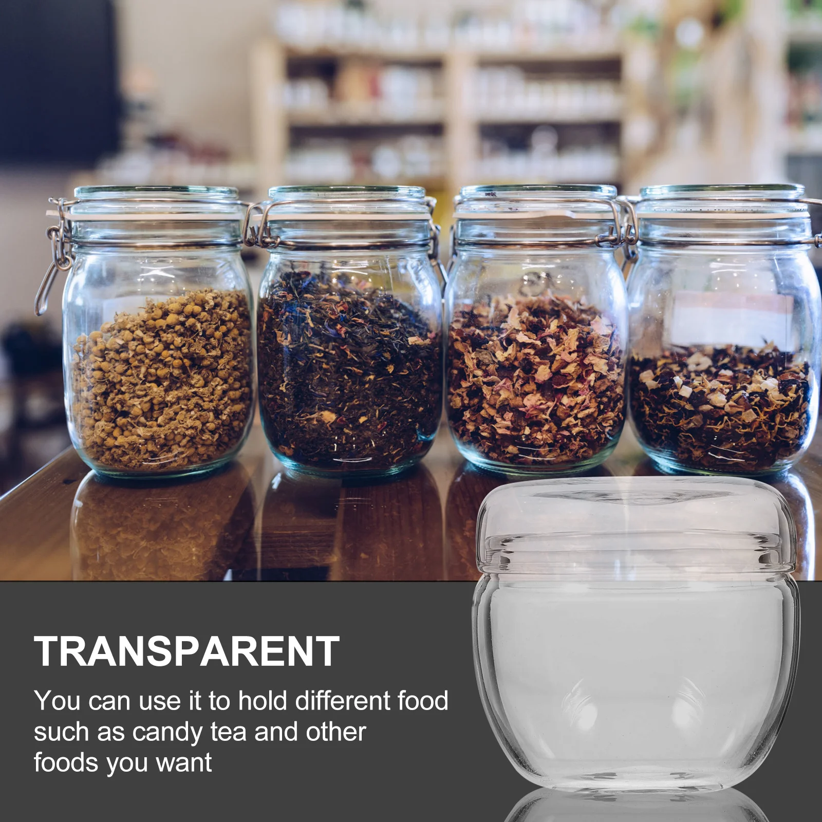 

Multi-Function Glass Tea Canister Household Storage Jar for Tea Leaves Candy Rice Biscuits Flour Sugar Baking Powder