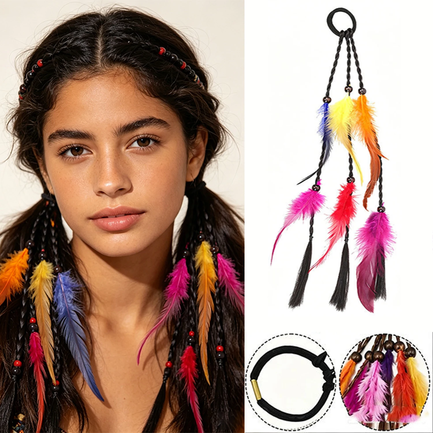 Hair Band Elastic - Women Lady Girls Handmade Bohemia Hair