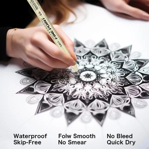 Waterproof Micro Fineliner Drawing Art pens, 12 -pointed art brush set, drawing, technique, drawing, illustration, diary, 12 pieces 8 Main Sales Brush Watercolor - №3