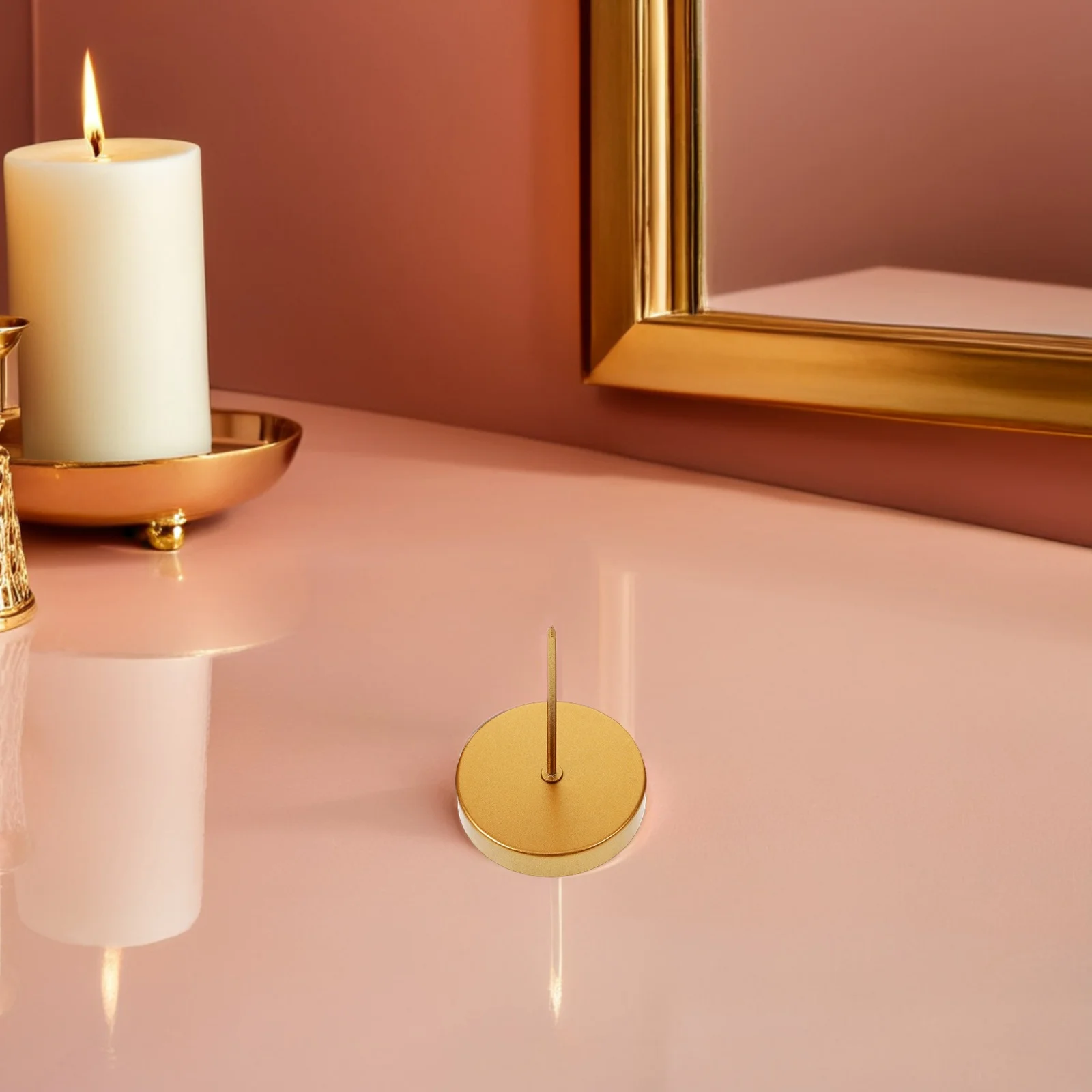 

4pcs French Style Tray 3.14X2.36 Inch Metal Taper Holders With Spike For Diy Wreath Table Centerpiece Holder For