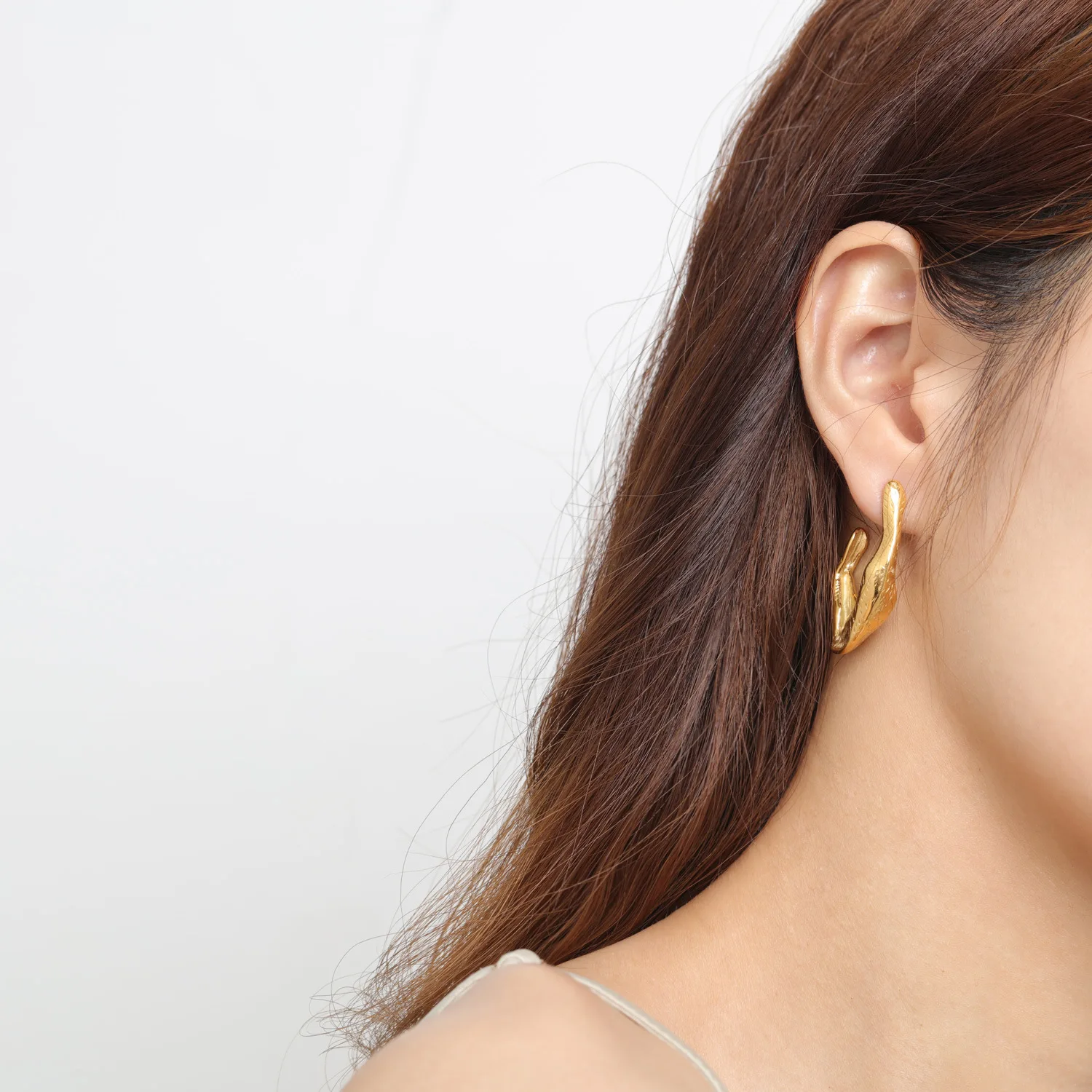 St.delan Wholesale Irregular Geometric Stud Earrings | 18K Gold Plated Stainless Steel Trendy Minimalist Women's Jewelry