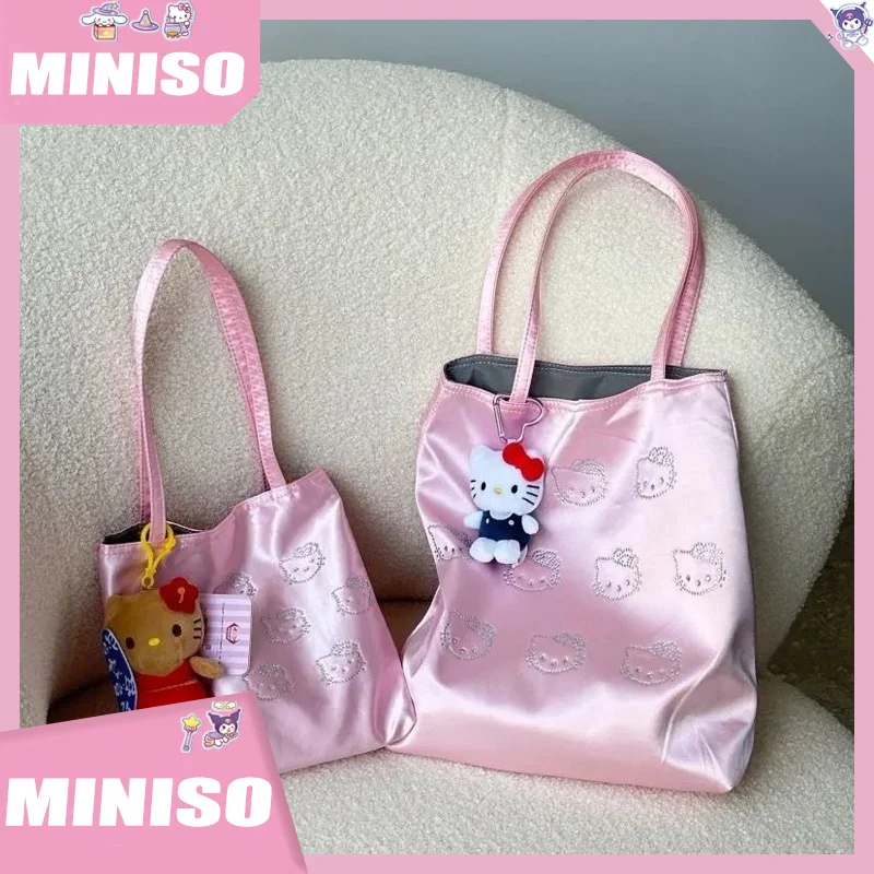 

Customized Cartoon Hello Kitty Hot Diamond Shoulder Bag Silk Shoulder Bag Cute Premium Kitty Tote Versatile Convenient Handbag