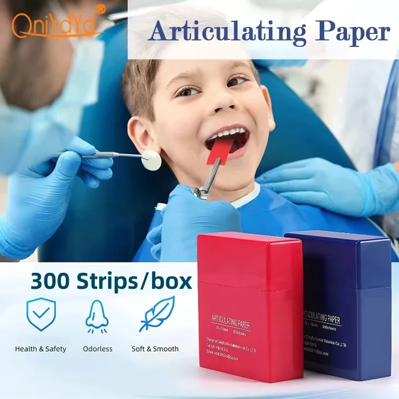 

300 Strips/box Dental Bausch Articulating Paper Double Sided Blue 200 Micron Articulating Paper Oral Dentist Care Material Tool