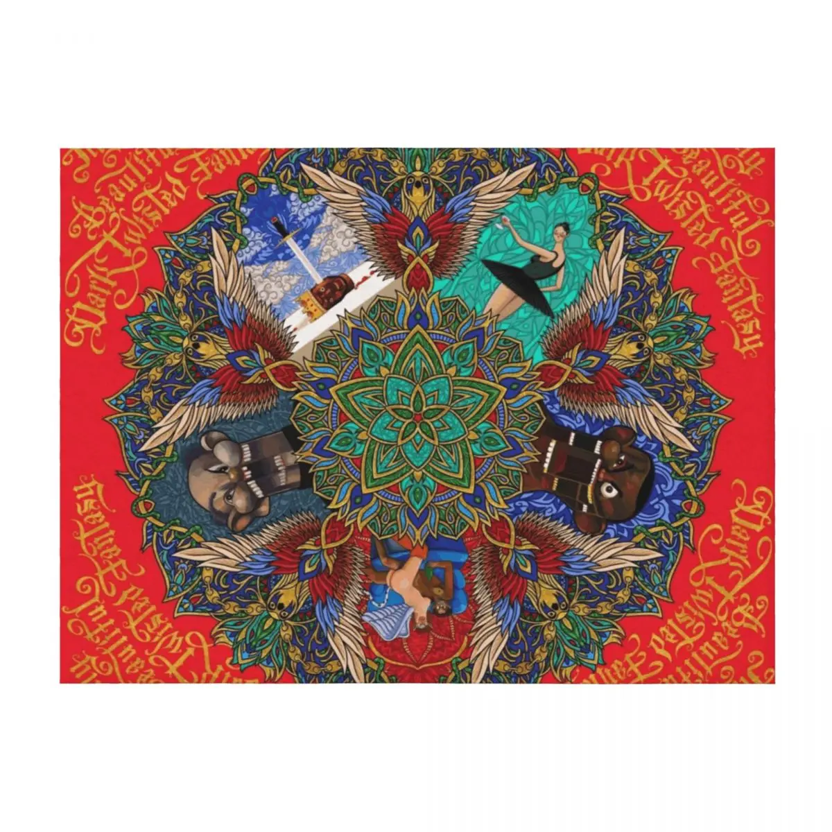 

My Beautiful Dark Twisted Fantasy Mandala Throw Blanket for sofa Cute Hairys Furry Blankets