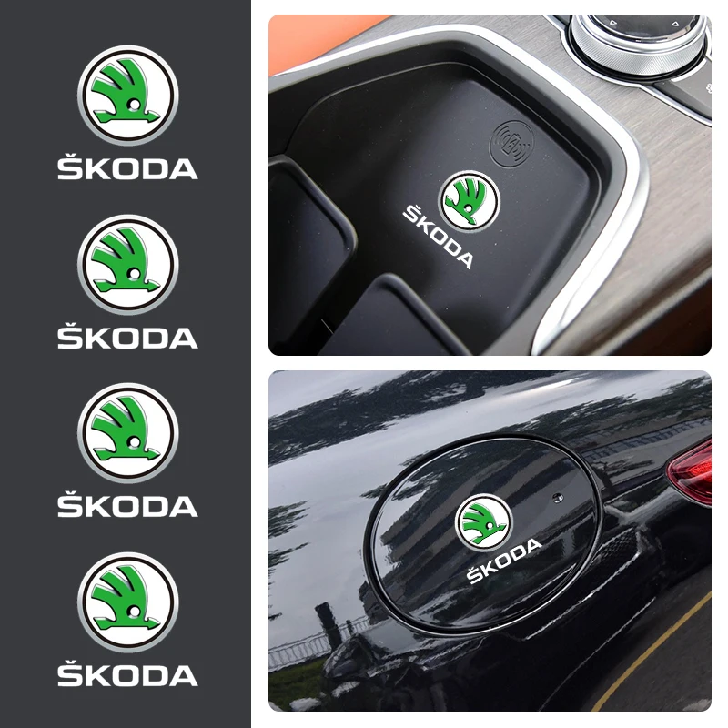 

Car Emblem Logo Decorative Stickers Badge Decal Interior Styling For Skoda Octavia A5 A7 RS Fabia Superb Rapid Kodiaq Karoq