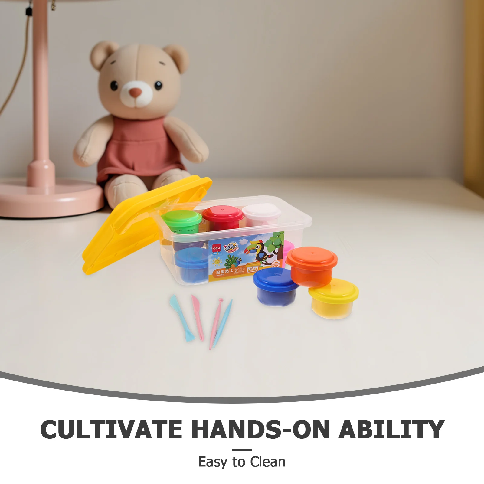 1Set kinderen Ultra Lichte Klei Set 12 Kleuren Droge Boetseerklei Kit voor Kinderen DIY Craft Projecten School thuisgebruik