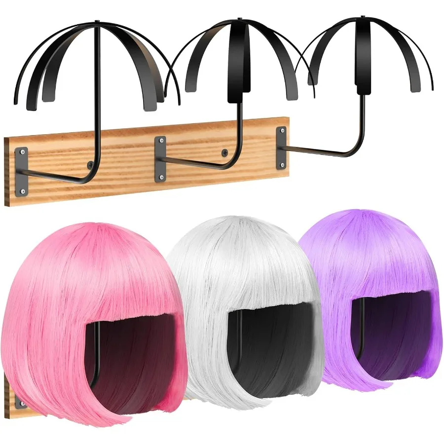 

Подвесная подставка для париков для нескольких париков, 6 шт., настенная вешалка для париков, прочный органайзер для хранения париков, стойка для хранения дисплея