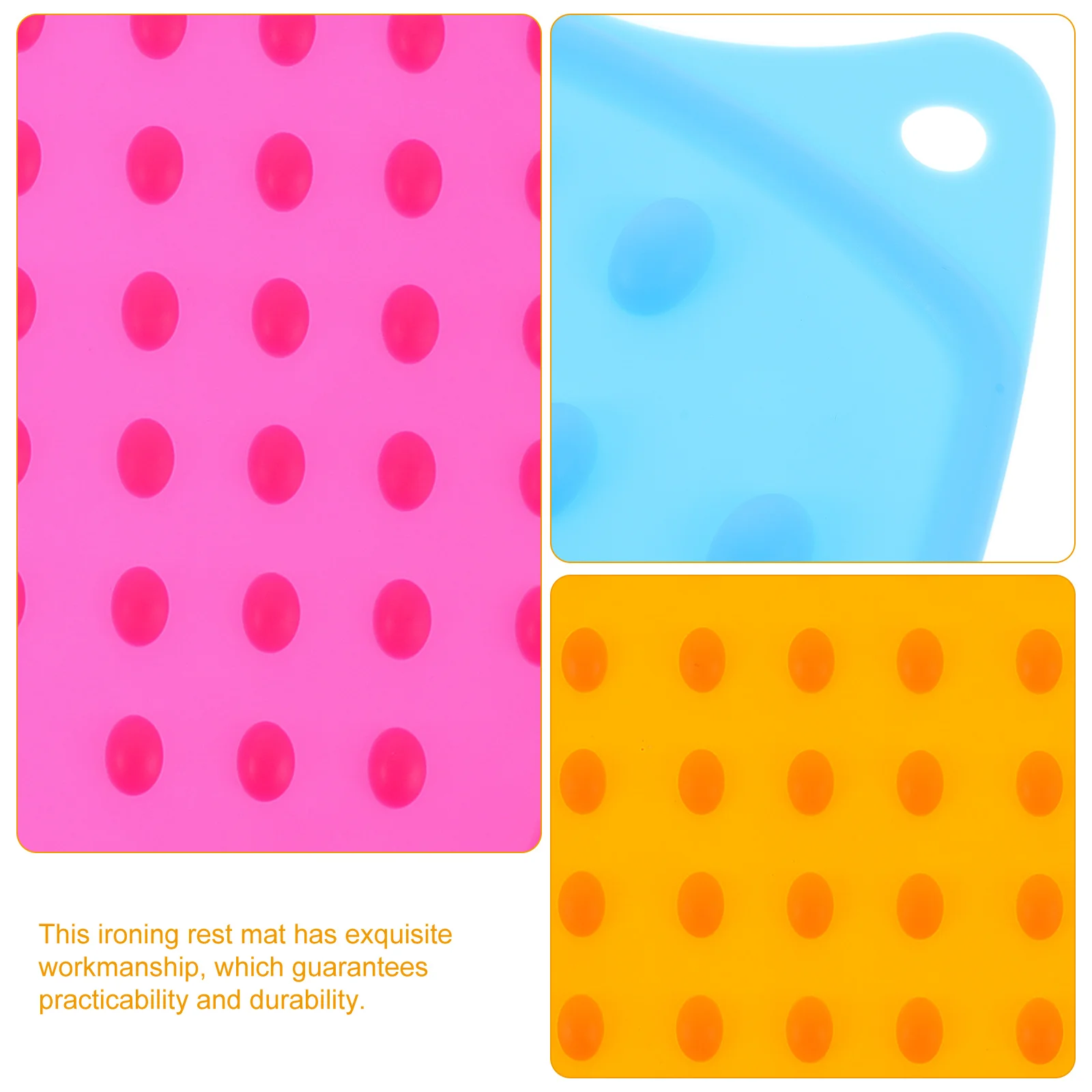 

3Pcs Silicone Ironing Pad Heat Resistant Iron Rest Mat Multi Use Protective Insulation Mat for Table Ironing Pad