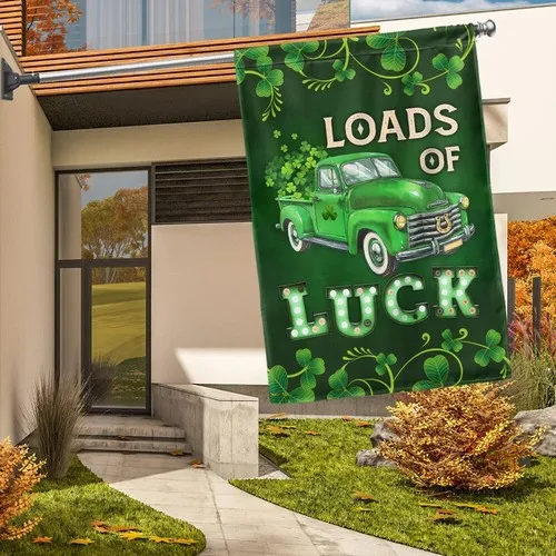 St. Patrick's Day Irish Shamrock Loads Of Luck Flag Graden Flag ZZO EEZ