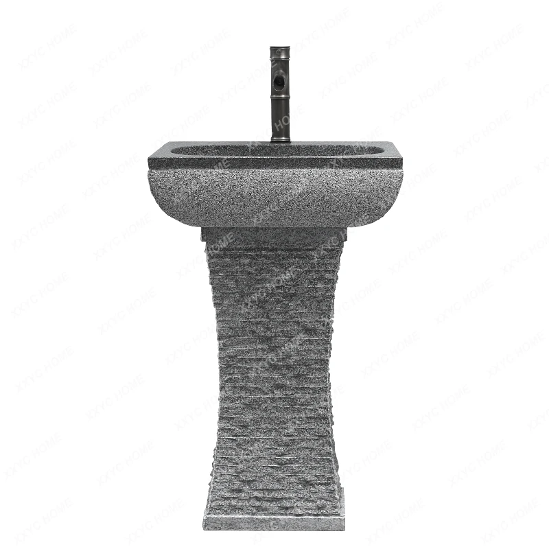 Courtyard Pool Inter-Platform Basin Stone Pedestal Basin Floor-Standing Washbasin Outdoor Stone Wash Basin