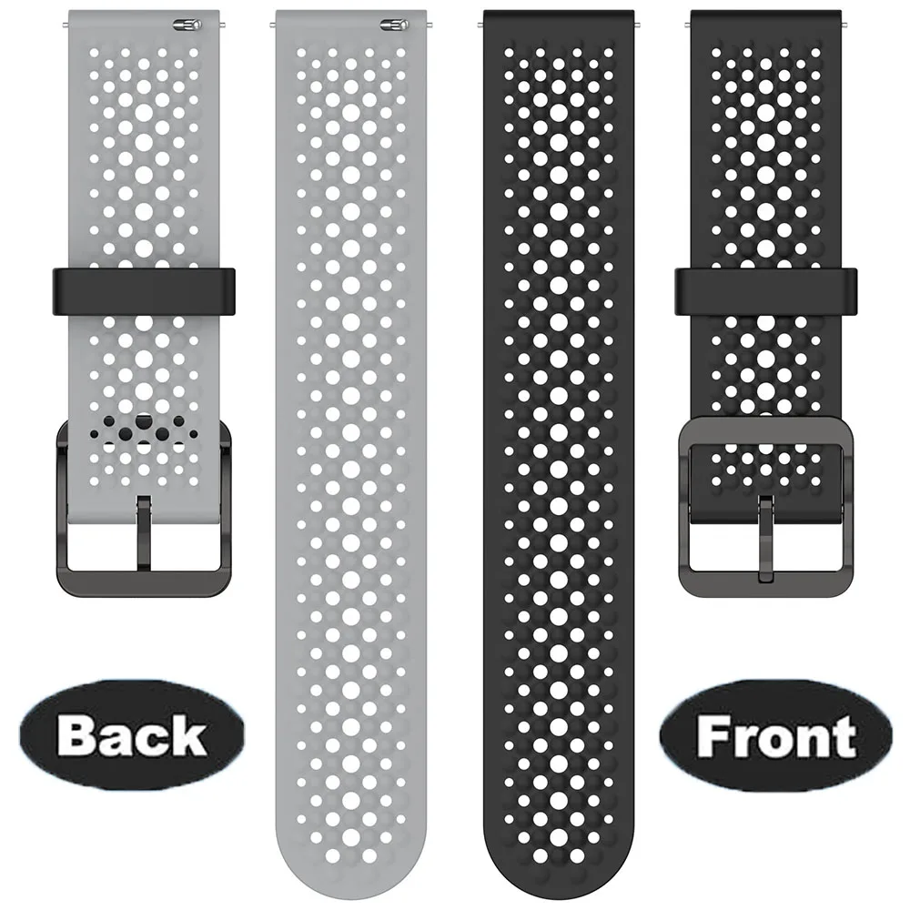 Pulseira de relógio esportiva de silicone, 22mm, para samsung galaxy watch 46mm/watch 3 45mm, pulseira gear s3 frontier/acessórios de relógio clássico