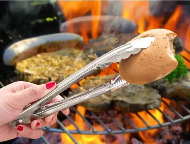 

1PC Stainless Steel Food Tongs Buffet Locking Tong BBQ Kitchen Tongs Barbecue BBQ Grill Accessories Salad Tool NX 036
