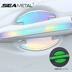 SEAMETAL Car Door Handle Protection Sticker Wear Resistant Anti Scratch Luminous Protector Strip Door Bowl Protective Stickers