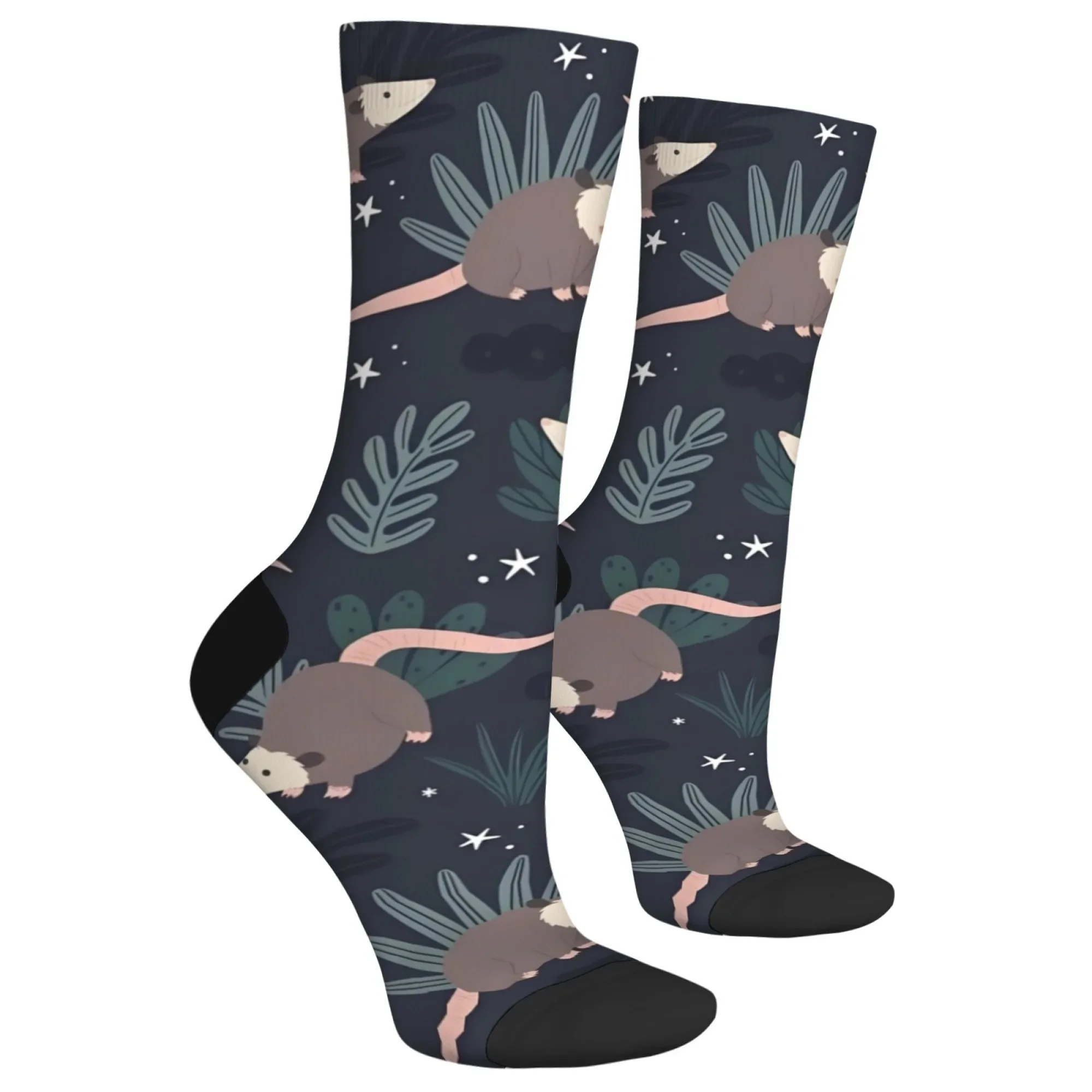 Cartoon possum happy cute socks unisex novelty Harajuku fun compression socks casual sports non-slip street hip-hop trend socks