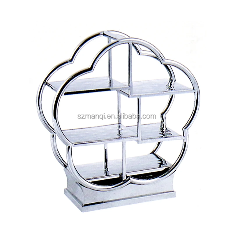 Luxury serving buffet wedding luxury serve stand moon shape stainless steel tier cake stand