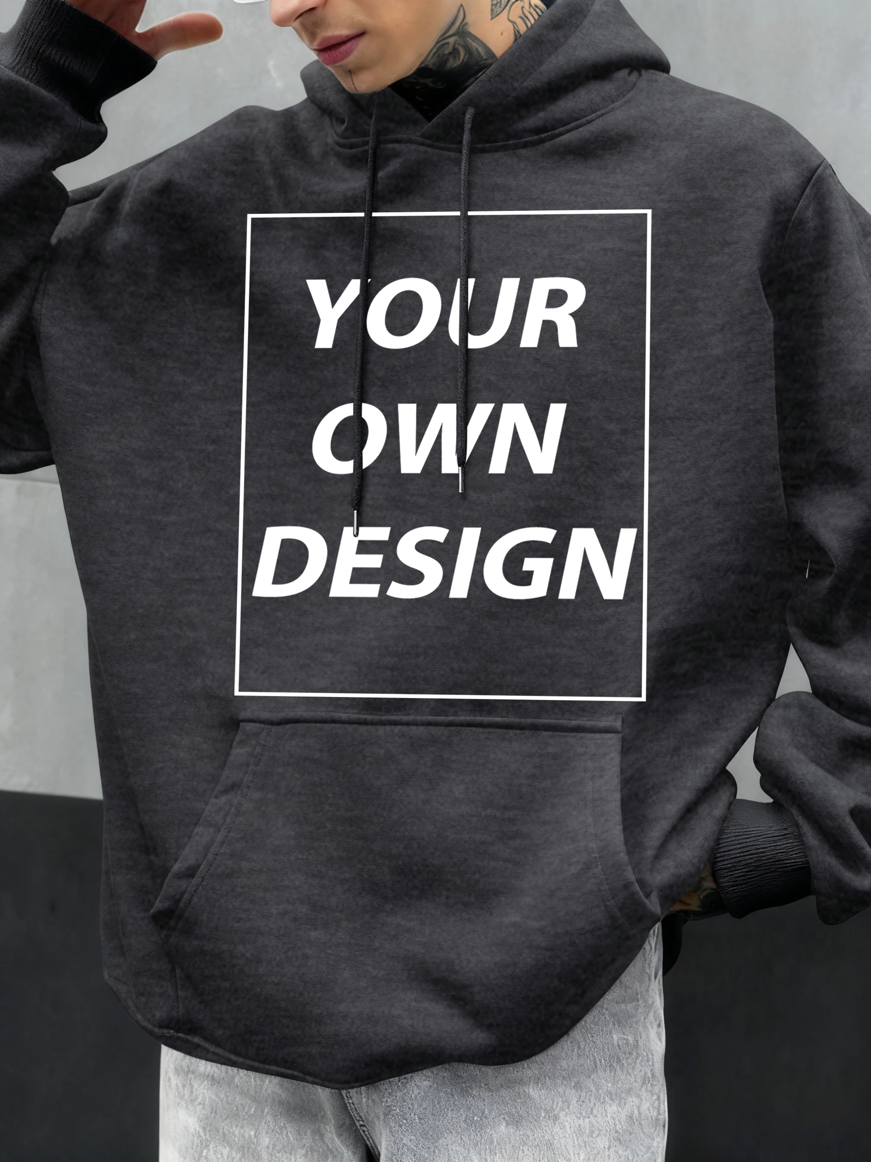

On Clearance Sale Customized Logo Man Spring Fleece Hoodie Pocket Casual Street Pullover Basics Fashion Hip Hop Clothes Soft Top