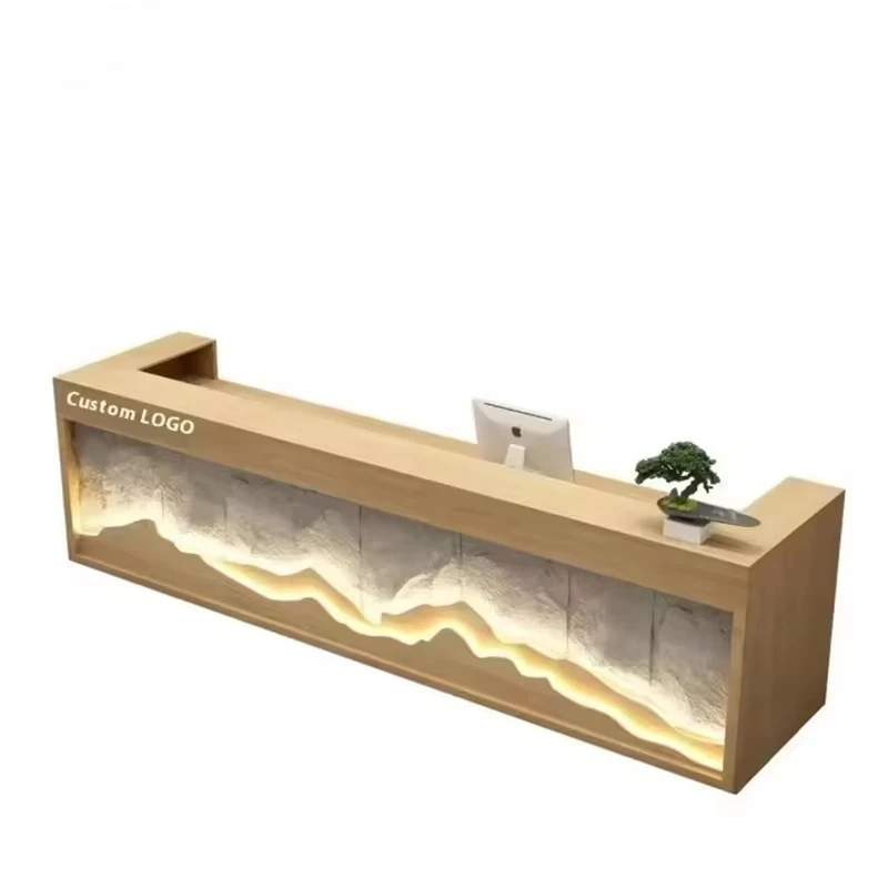 

High End High-quality Welcome Desk, Counter, Beauty Salon Reception Desk, Cultural Stone Reception Desk
