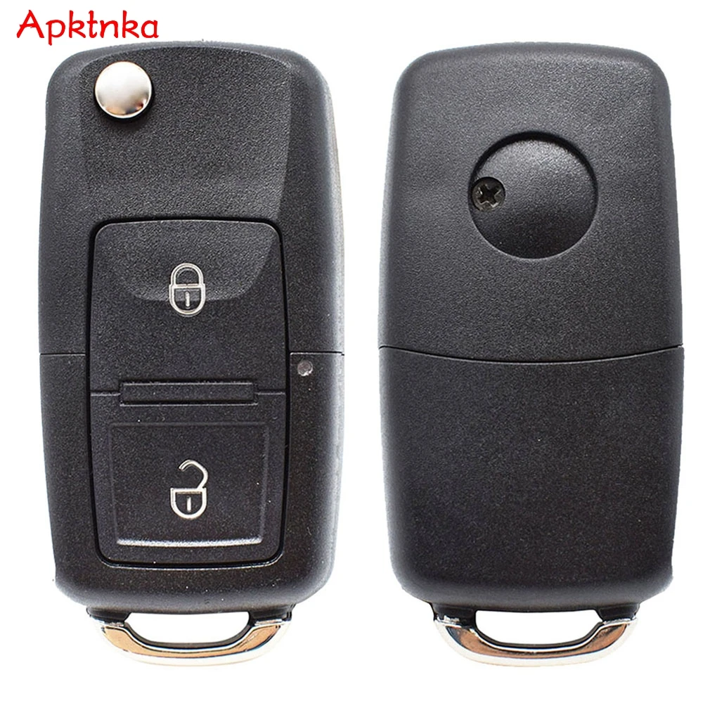 Apktnka Car Remote Key Fob Case Shell For VW Golf Bora Lupo Passat Polo Transporter Sharan Fox 2 Buttons No Blade 2003 - 2006