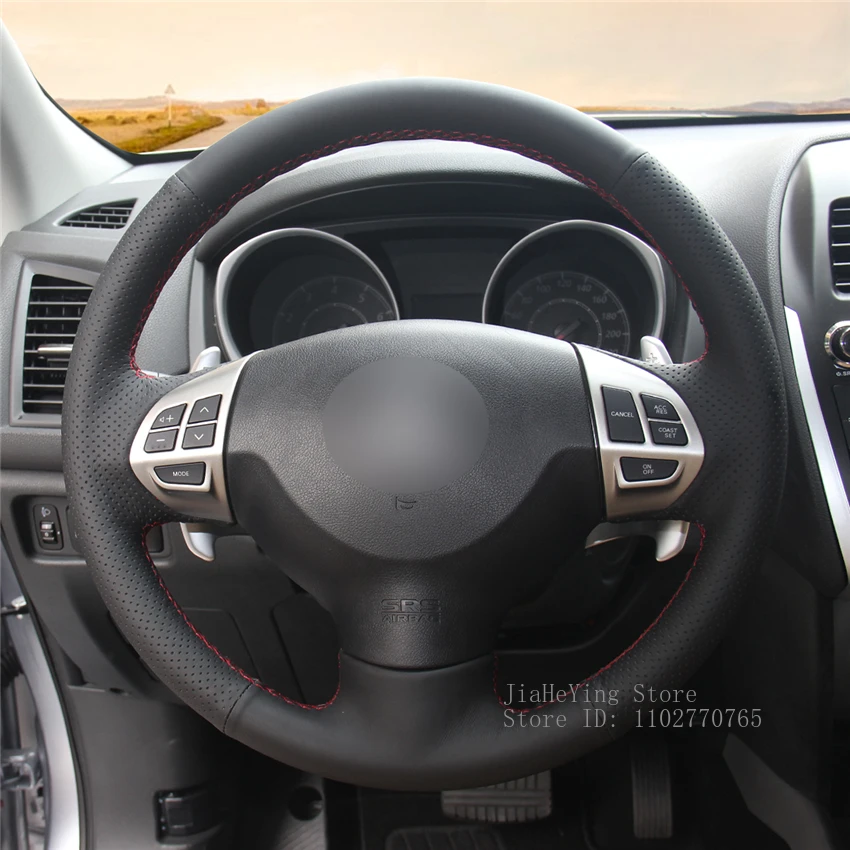 

Чехол на руль из кожи ручной работы с защитой от скольжения для Mitsubishi Lancer X 10 Outlander ASX 2013, аксессуары для интерьера